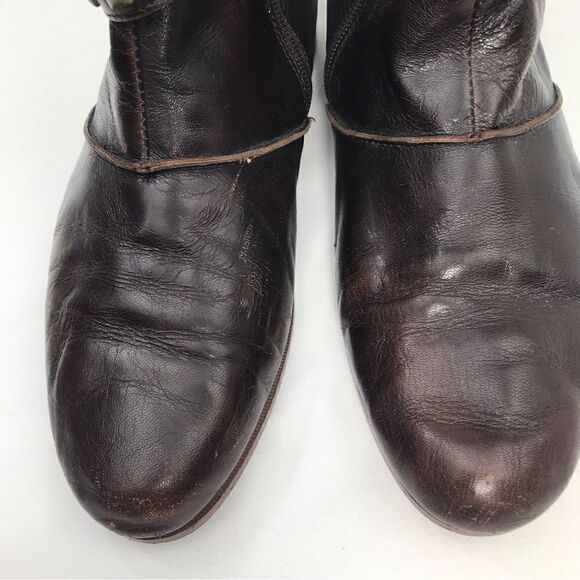 Earthies TREANO Brown Leather Bronze Studded Ankle Boots in Chestnut - Picture 10 of 16